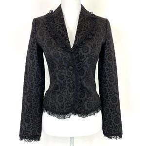 Cocoon Italy Lace Embellished Jacket Black Size 6